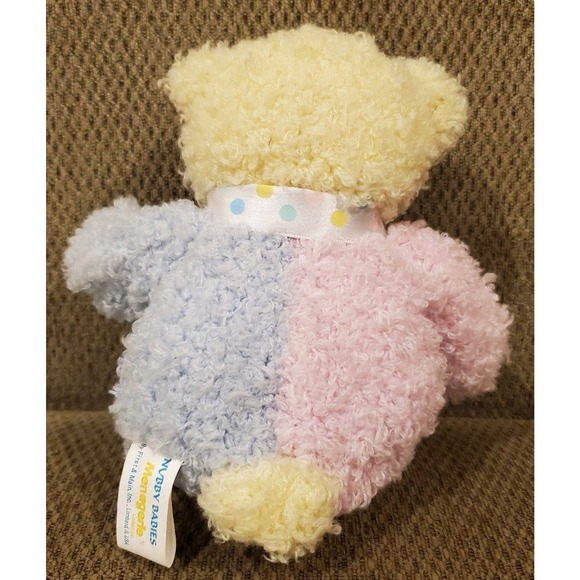 Small Pastel First & Main Menagerie Bear Rattle Stuffed Plush Toy - Picture 3 of 10